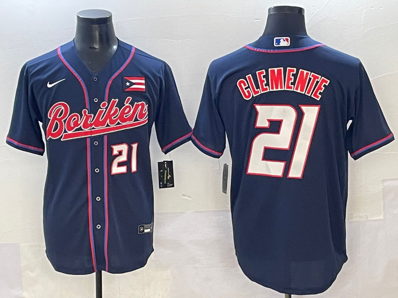 Men Houston Astros #21 Clemente blue MLB Nike 2025 jersey style 33